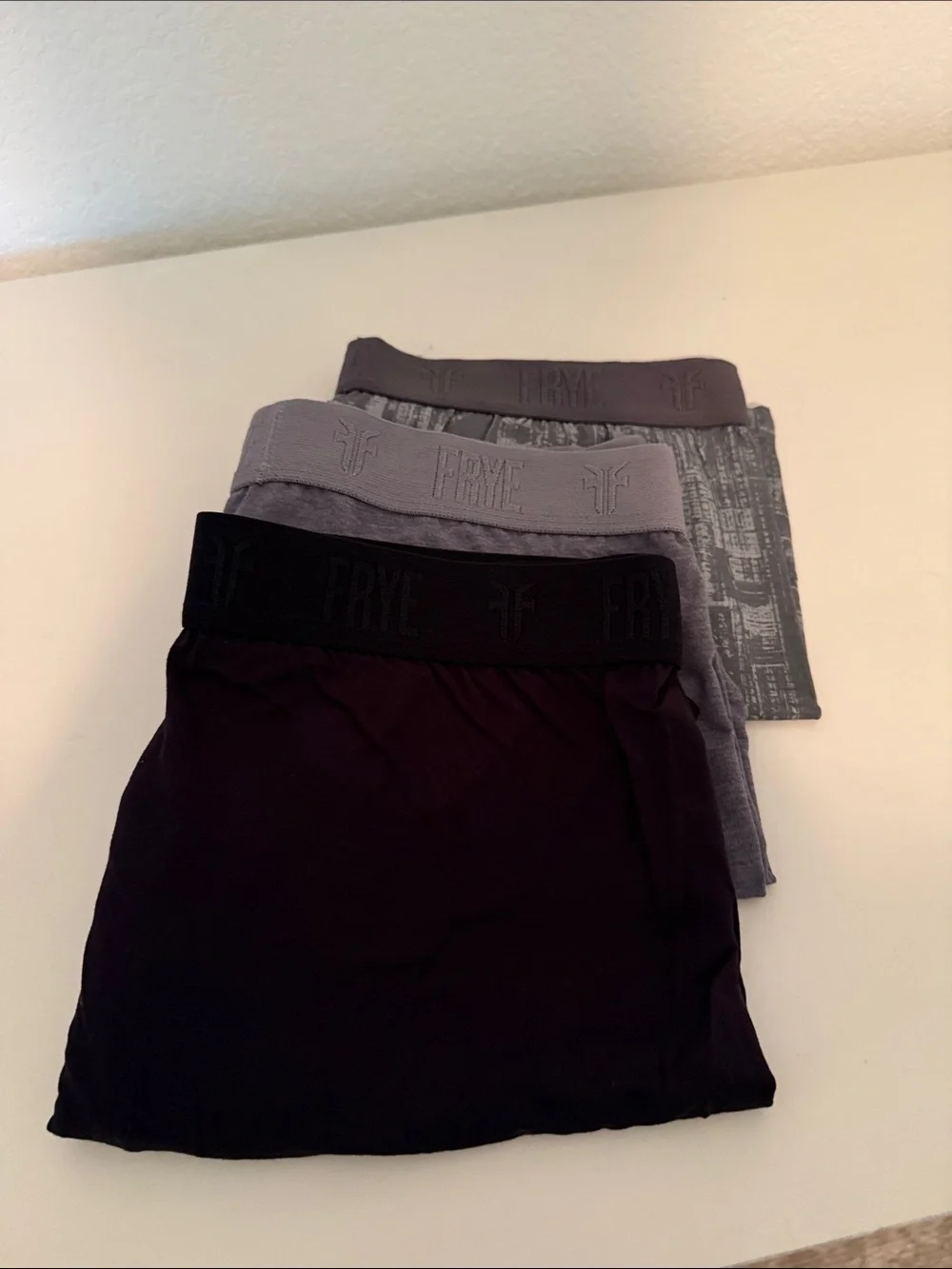 NWOT Frye 3-Pack Boxer Briefs in Black and Gray Tones